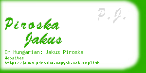 piroska jakus business card